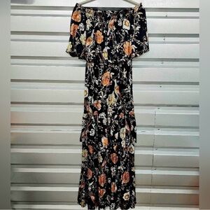 AFRM Multicolored Ruffled Tiered Maxi Dress